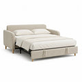 Canapé convertible 2 places en tissu beige, couchage 140 x 190 cm, dimensions 200 x 90 x 86 cm