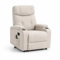 Fauteuil relax massant et chauffant en microfibre polyester beige clair, 92 × 94 × 105 cm