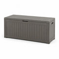 Coffre de jardin extérieur en polypropylène taupe 270 L, 116,7 × 44,7 × 57 cm